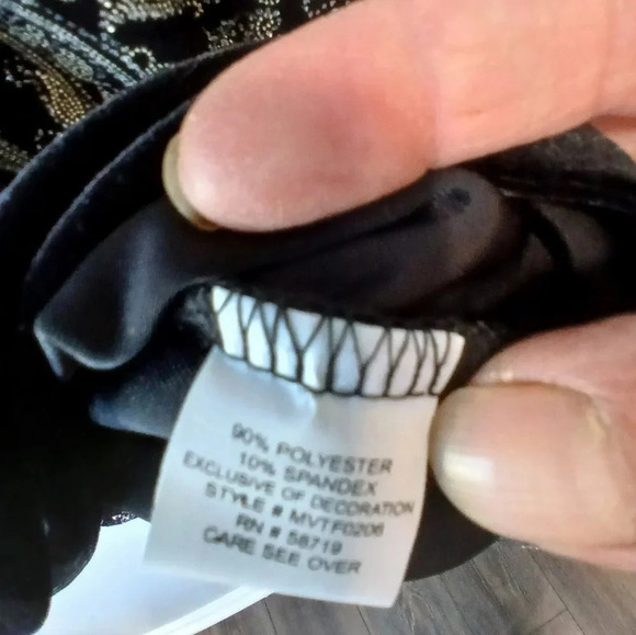 Notations womens Large black velvet layered black sparkly shirt party event - Picture 7 of 10